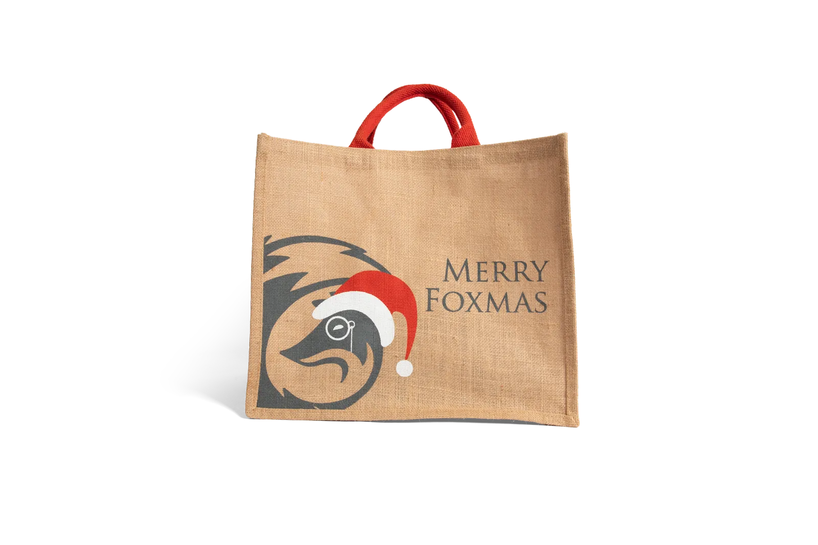 Merry Foxmas jute bag