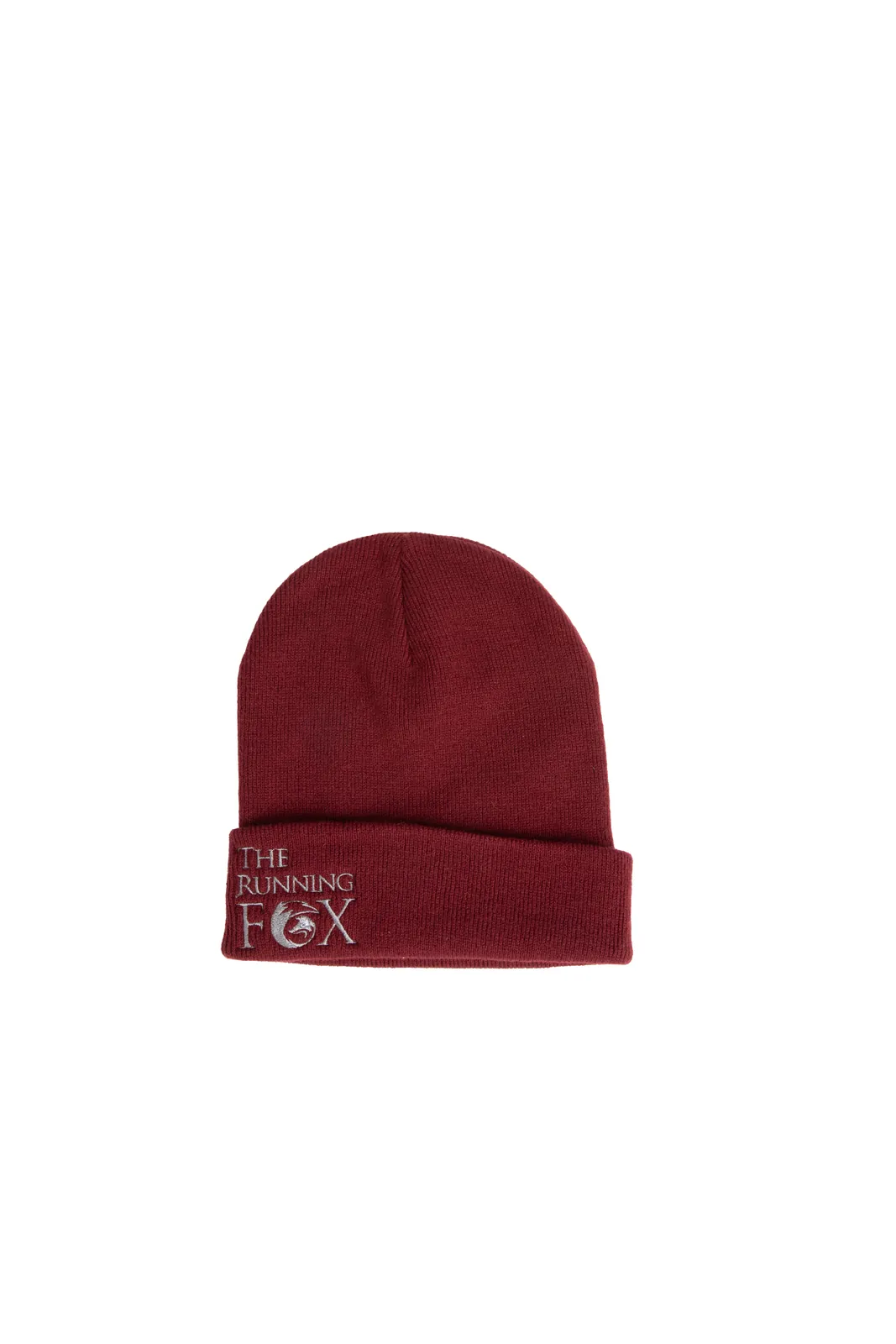 Burgundy Running Fox beanie