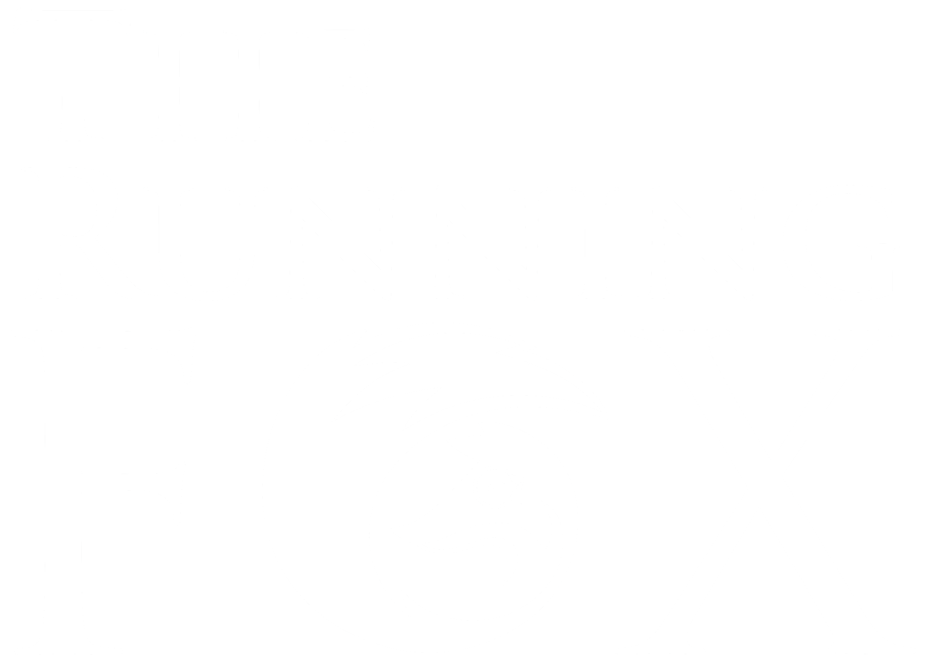The Running Fox Logo - White with Transparent Background