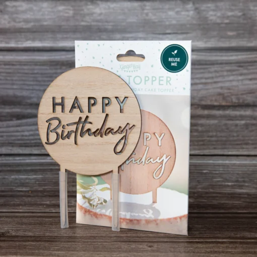 Happy Birthday Circle Cake Topper