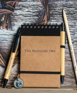 The Running Fox Bamboo Pen with Notepad and Pencil