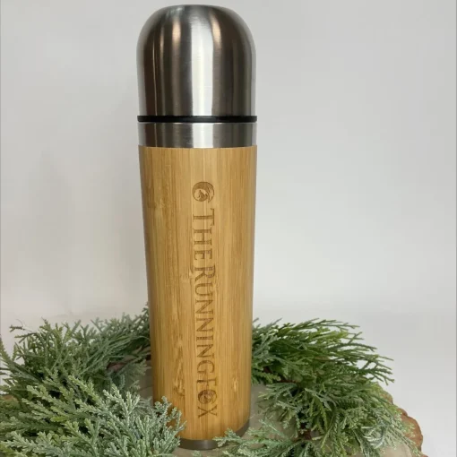 Bamboo Flask with Stainless Steel Drinking Cup