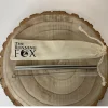 The Running Fox Metal Straws in Pouch on Wooden Block