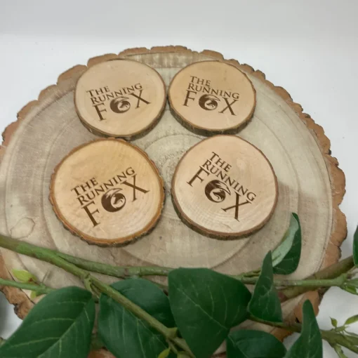 The Running Fox Wooden Coasters