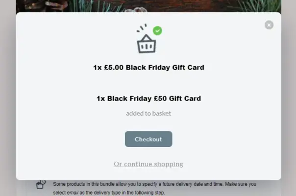 Add to Basket Confirmation