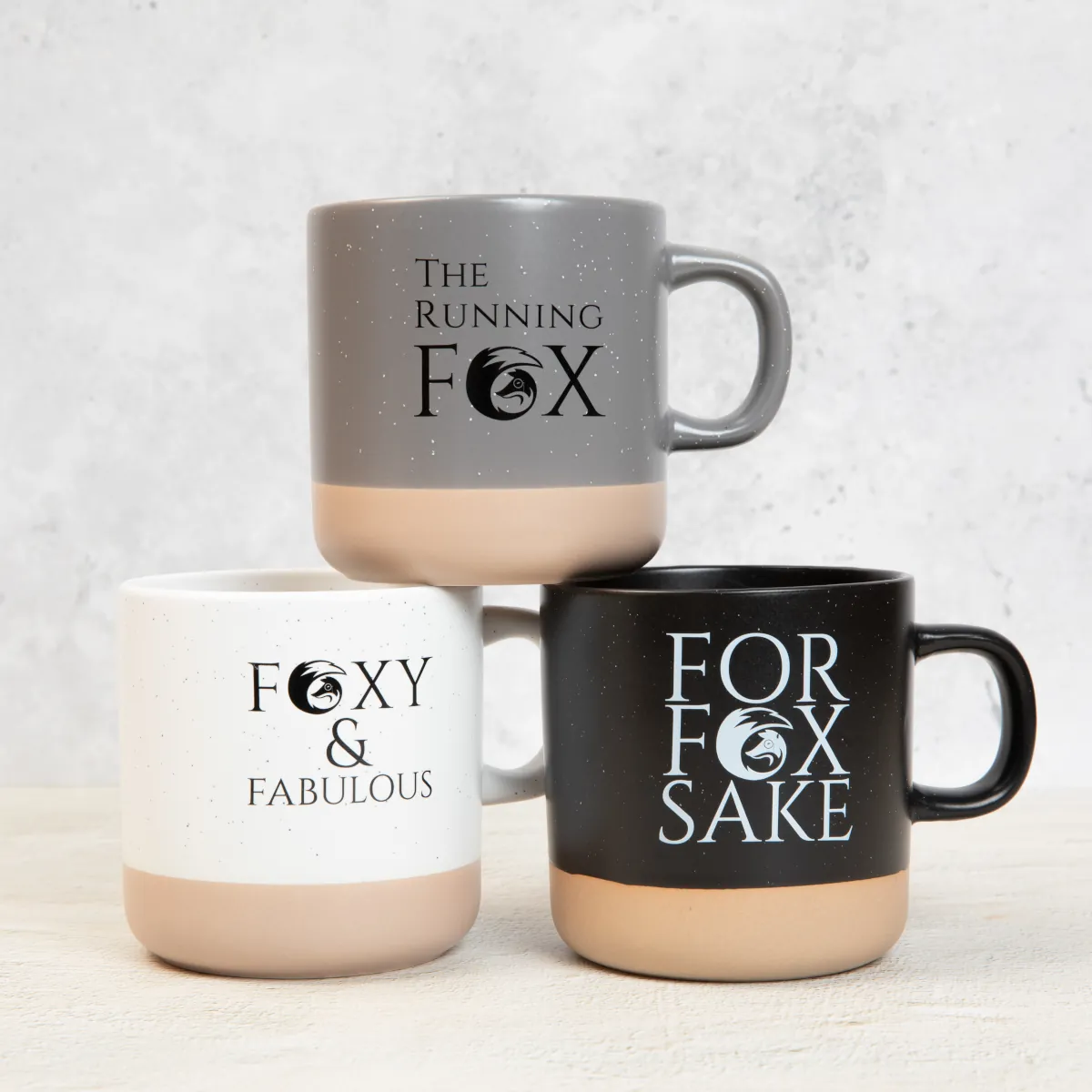Foxy Coffee Mug - White, Grey and Black