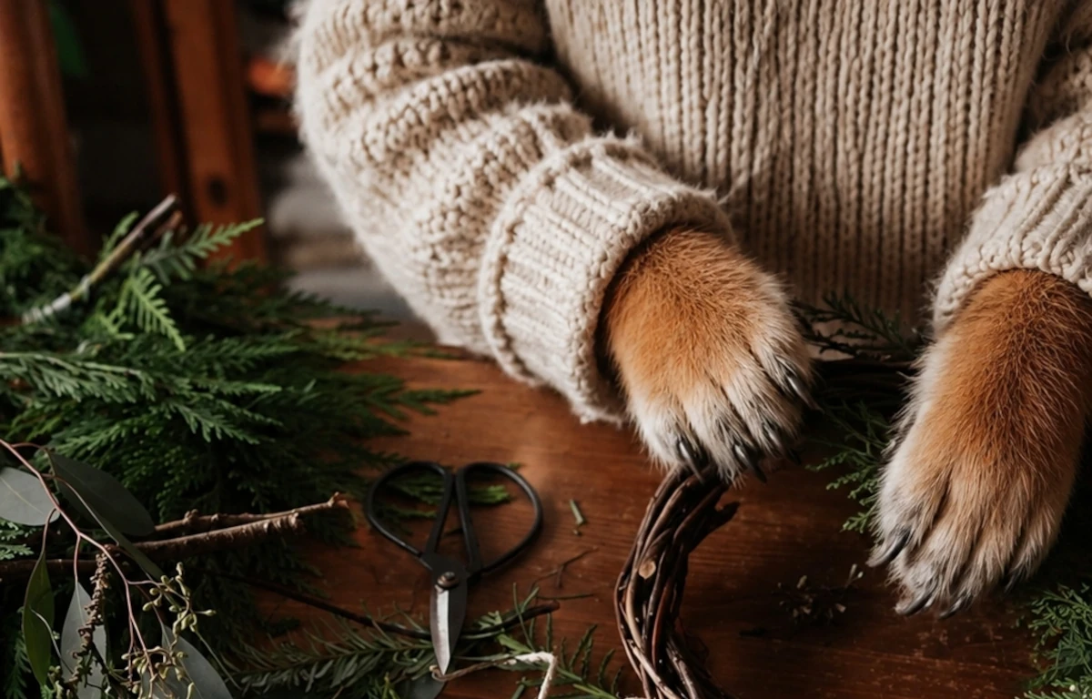 Christmas wreath making at The Running Fox